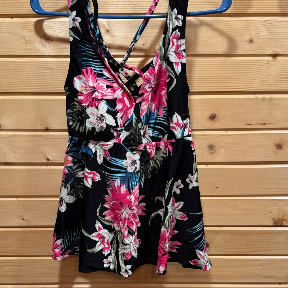 Floral Cross-Back Women's Swim top